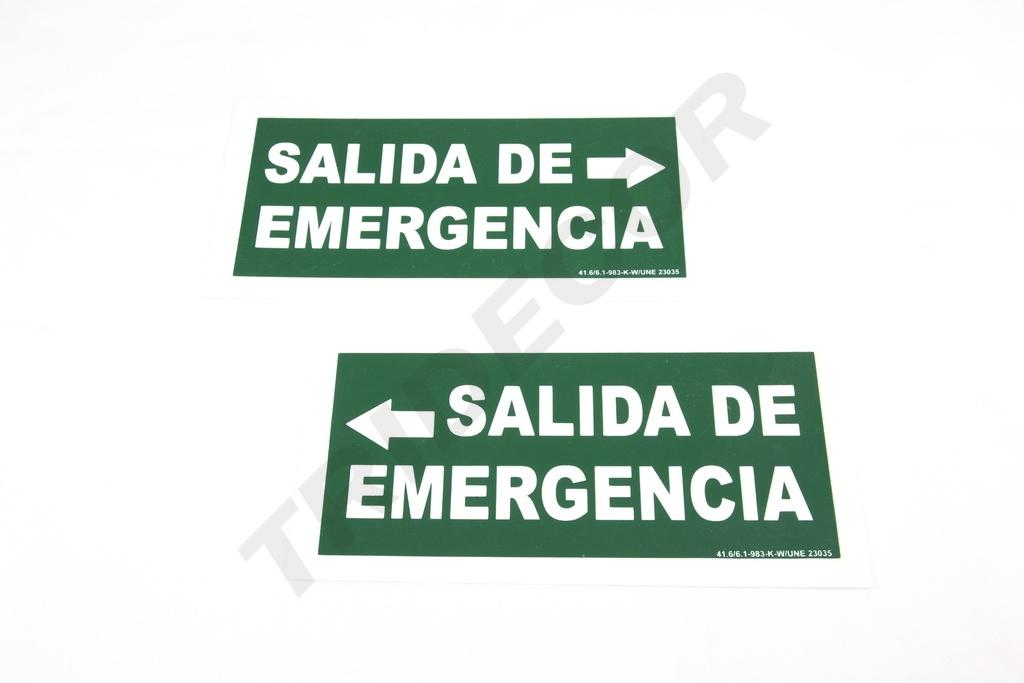 SEÑAL DE SALIDA DE EMERGENCIA A LA DERECHA 30X15 CM