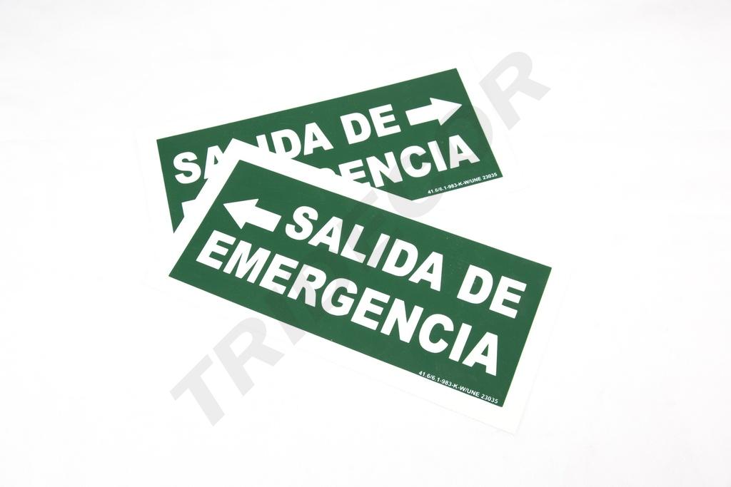 SEÑAL DE SALIDA DE EMERGENCIA A LA DERECHA 30X15 CM