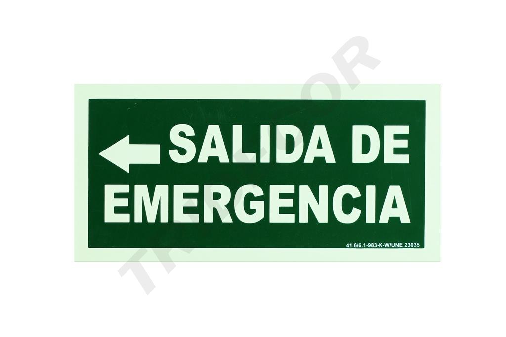 SALIDA DE EMERGENCIA IZQUIERDA 30X15 CM