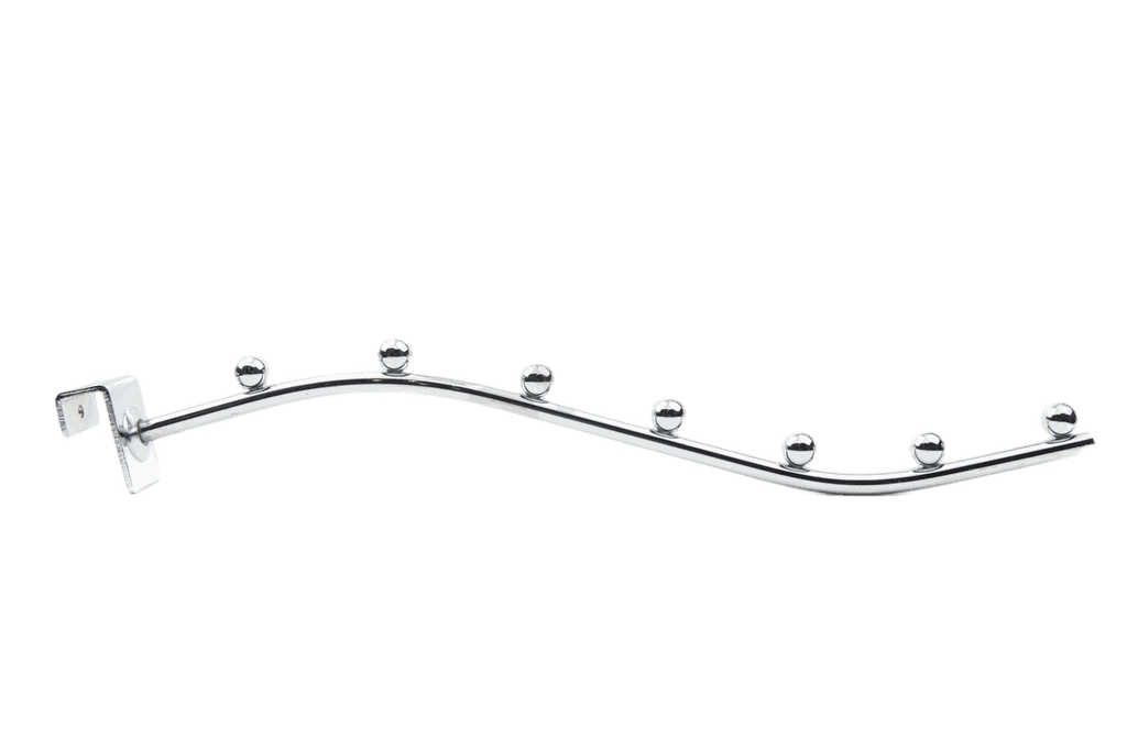 Percha curvada inclinada con 7 bolas para tubo rectangular de 10mm
