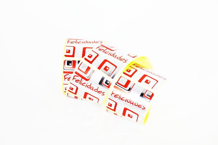 014473-Etiquetas-Adhesivas-Felicidades-Plata-Rojo-250-Pegatinas-tridecor
