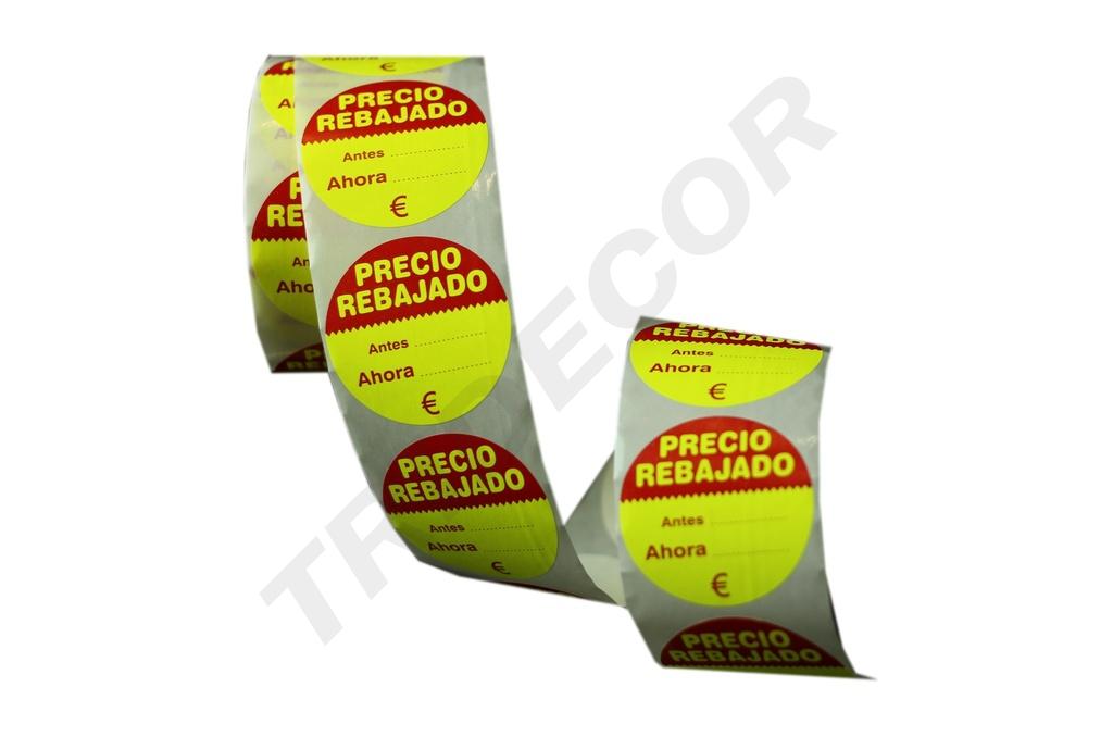 Pegatina de Precio Reducido 5X5cm 500 unidades