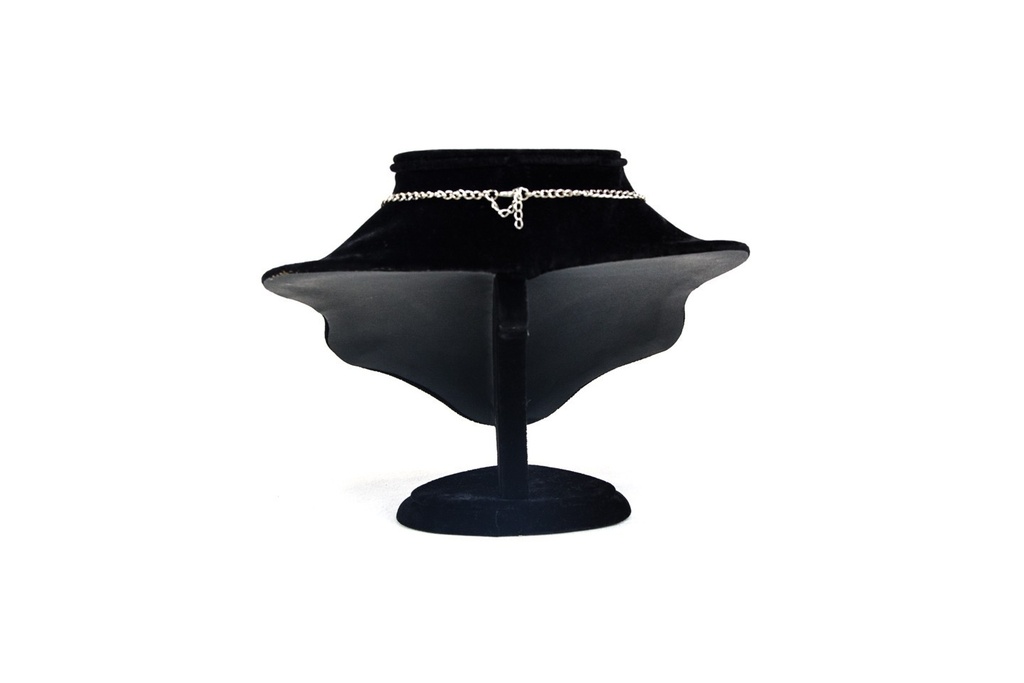 Exhibidor grande de collar de terciopelo negro