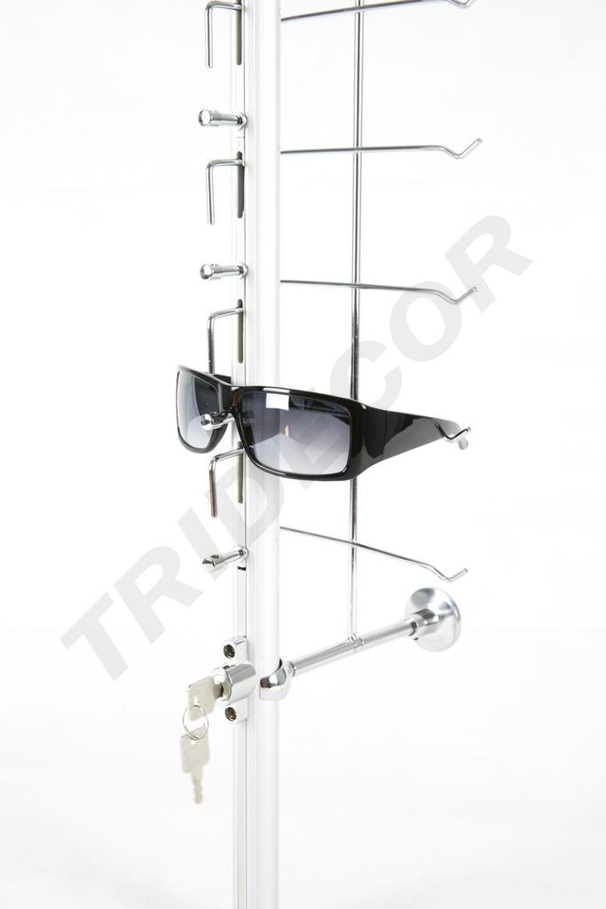 Expositor de 14 Gafas con Cerradura para Pared 125X16cm, 10 unidades/caja