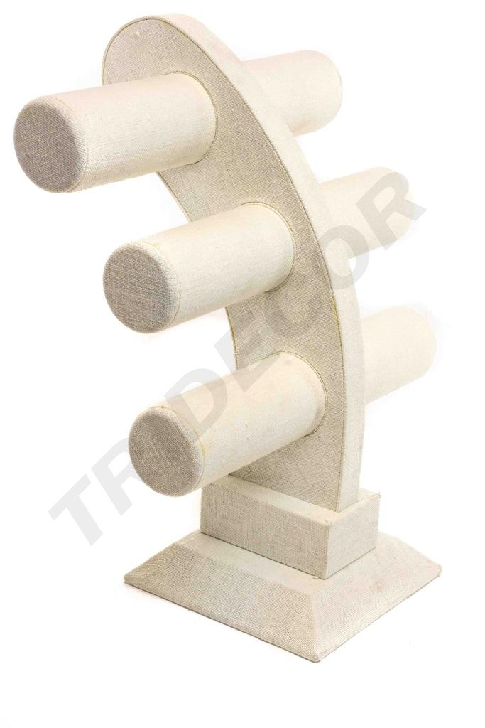 Expositor Triple para Pulseras de Lino Beige 32X26X23cm