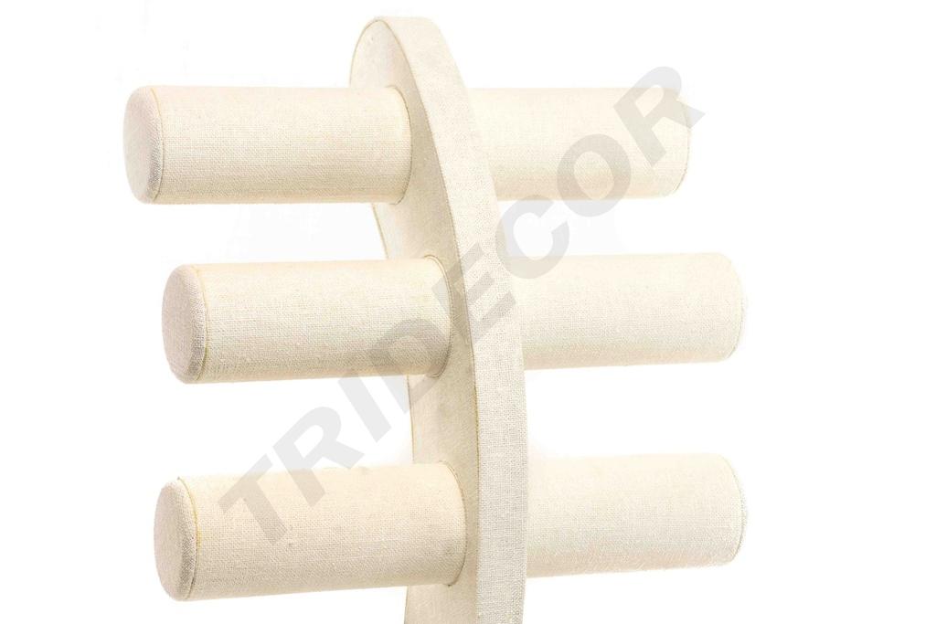 Expositor Triple para Pulseras de Lino Beige 32X26X23cm