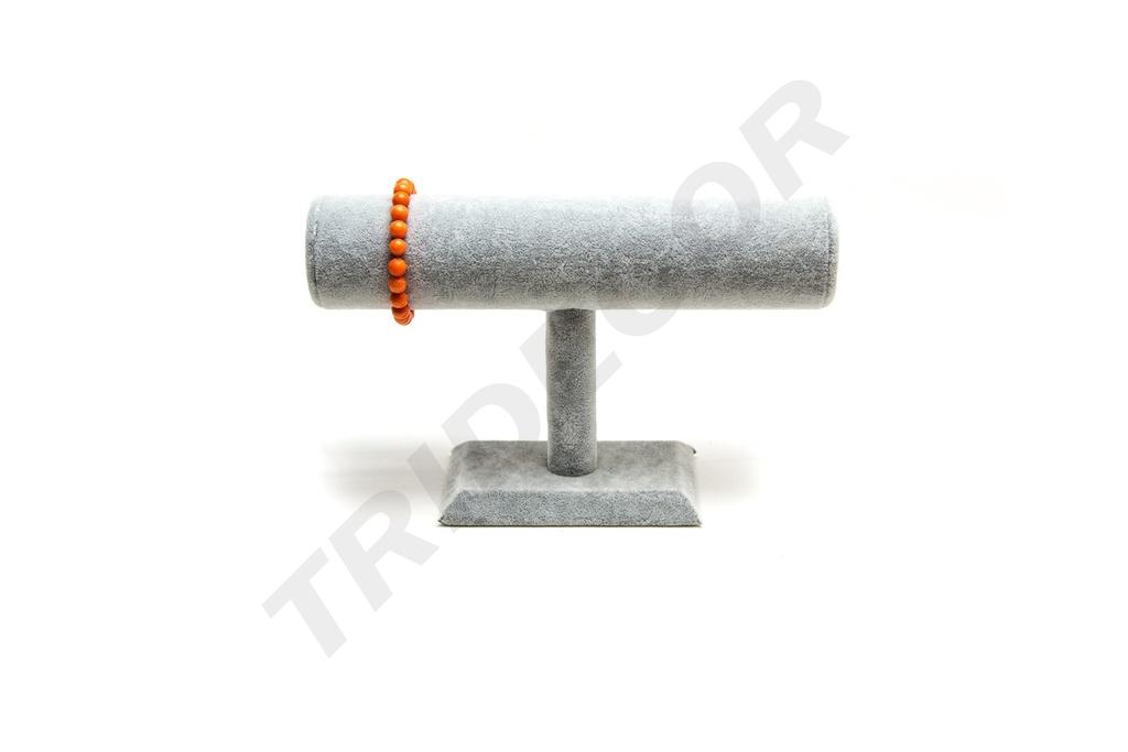 Expositor de Terciopelo para Pulseras, Color Gris, 24X8X15cm