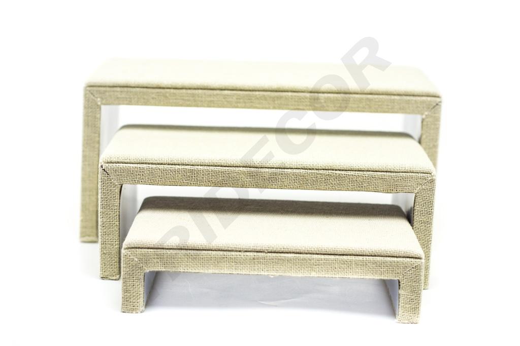 Expositor de Lino Beige Forma C 3 Alturas