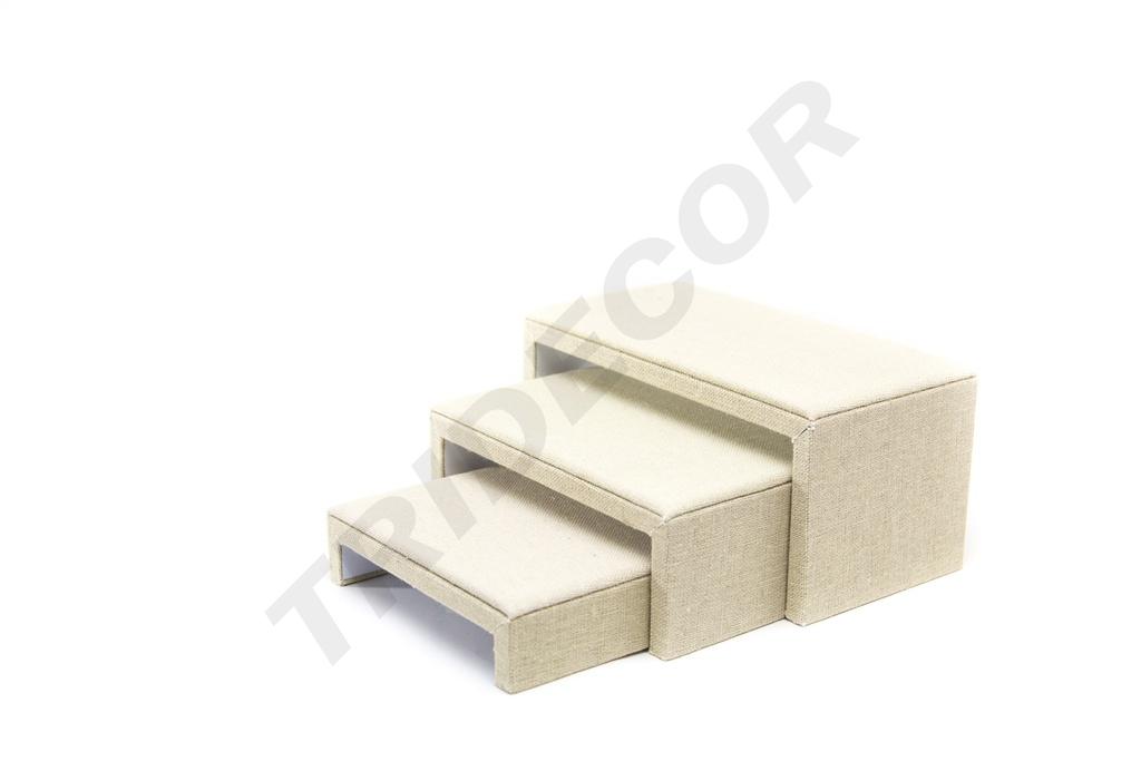 Expositor de Lino Beige Forma C 3 Alturas