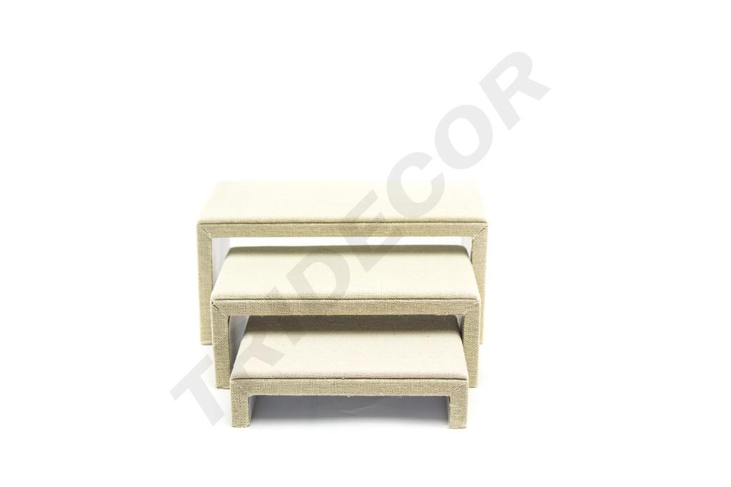 Expositor de Lino Beige Forma C 3 Alturas