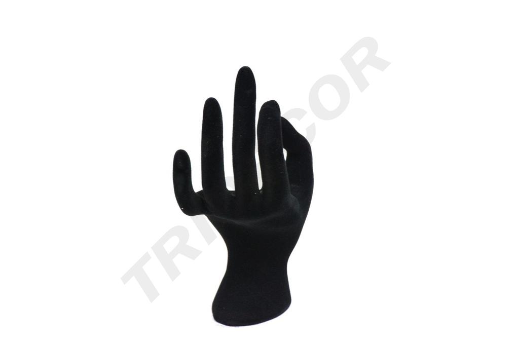 Expositor de Anillos en Forma de Mano de Terciopelo Negro