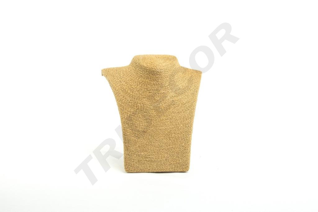 Expositor de collares, color aguacate, cubierto de cuerda
