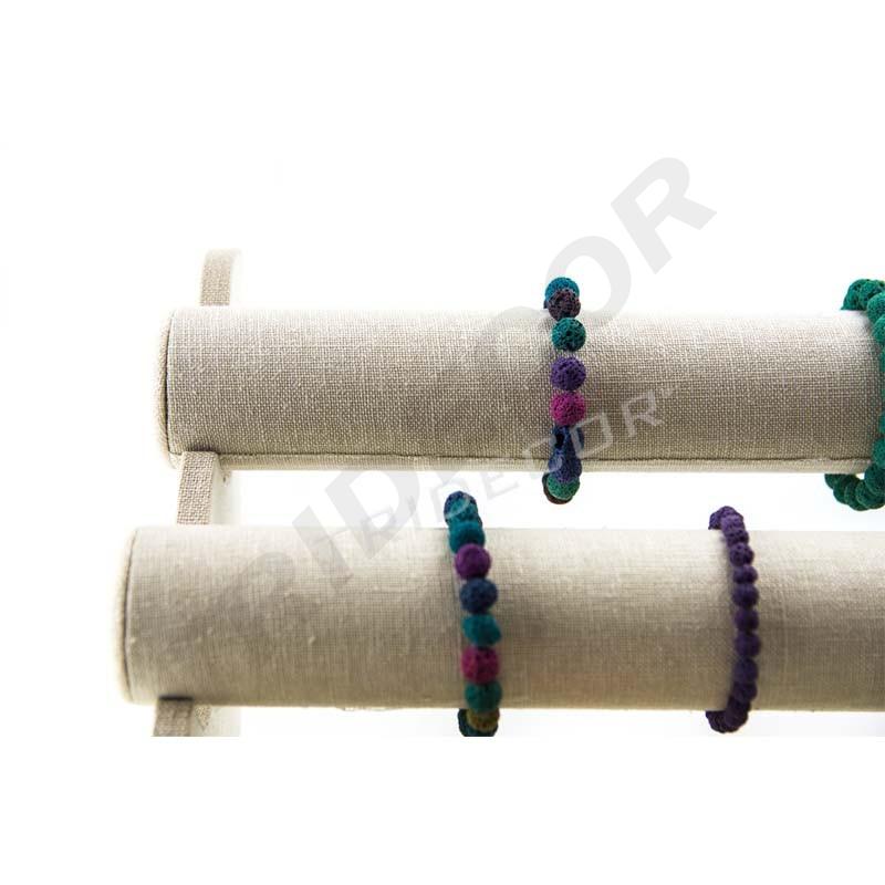 Expositor Triple para Pulseras de Lino Beige