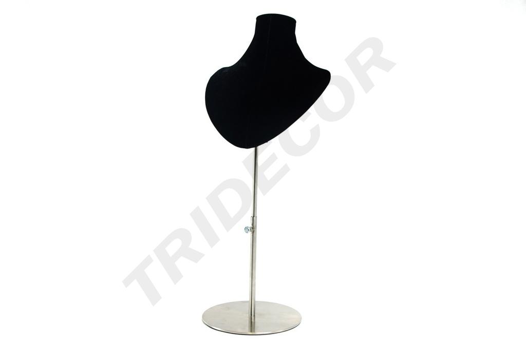 Soporte de exhibición ajustable para collares de terciopelo negro