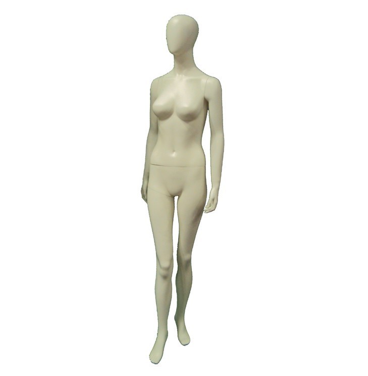 Maniquí de Mujer de Fibra de Vidrio Color Crema Sin Características