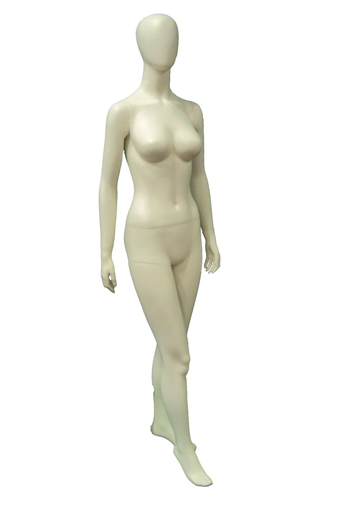 Maniquí de Mujer de Fibra de Vidrio Color Crema Sin Características