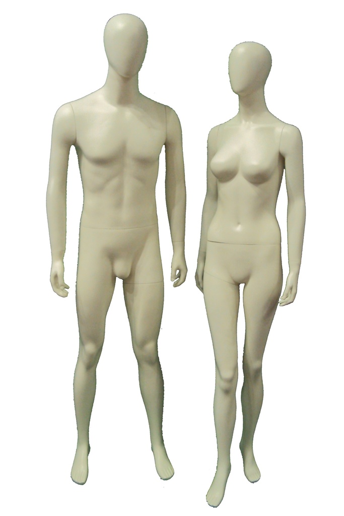 Maniquí de Mujer de Fibra de Vidrio Color Crema Sin Características