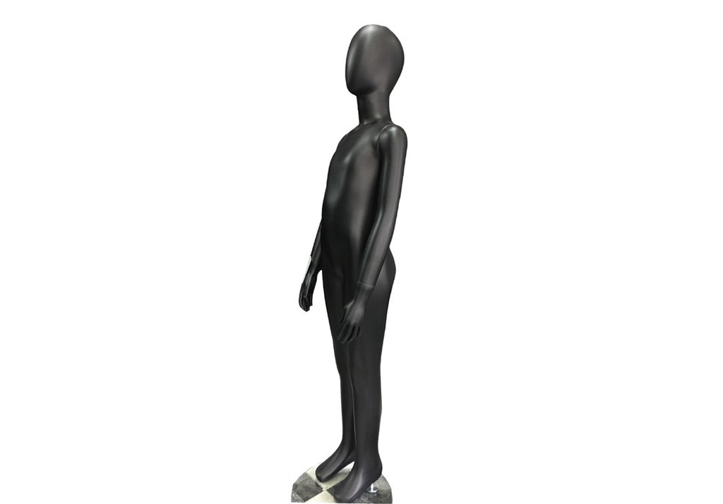 Maniquí Infantil de Fibra de Vidrio Negro Mate 8-10 Años