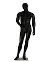 Maniquí lacado en negro mate sin características con brazo doblado