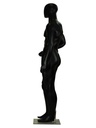 Maniquí lacado en negro mate sin características con brazo doblado