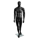 Maniquí lacado en negro mate sin características con rodilla doblada