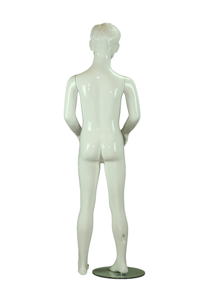 Maniquí infantil con rostro blanco brillante, 8-9 años, Fibra