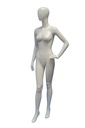 Maniquí femenino en blanco mate con la mano en la cintura