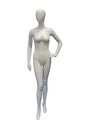 Maniquí femenino en blanco mate con la mano en la cintura