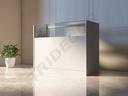 Mostrador con vidrio 150x50x90 cm Blanco