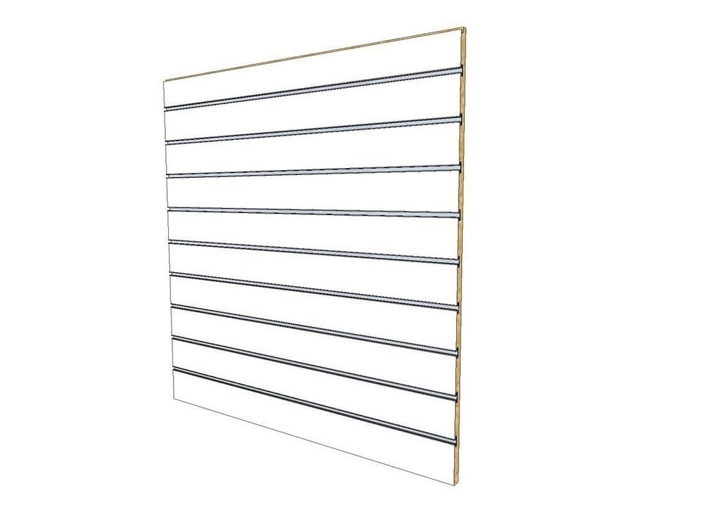 Panel de Listones Blanco Mate 7.5 Guías 120X120cm