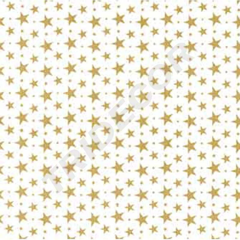 Papel de Seda Blanco con Estrellas Doradas 75X50cm 100 unidades