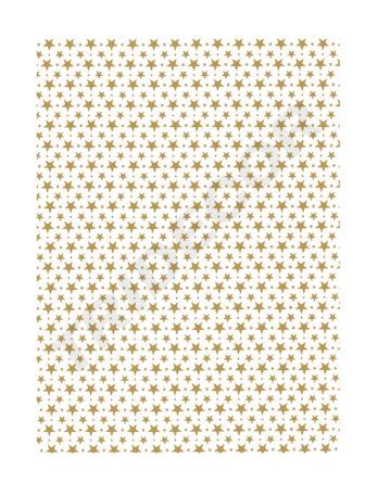 Papel de Seda Blanco con Estrellas Doradas 75X50cm 100 unidades