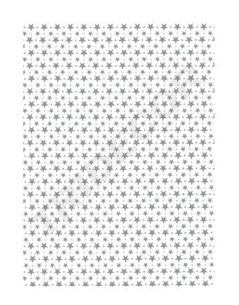 Papel Tisú Blanco Estrellas Plateadas 75X50 100 unidades