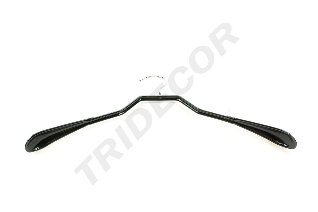 Percha de Madera Forrada de Goma Negra 42cm 5unidades