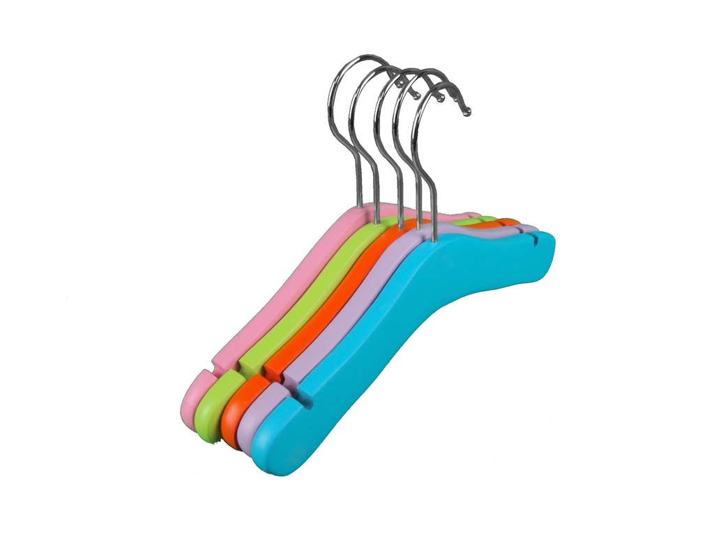 Perchas de Madera para Niños Varios Colores 31cm 5 unidades