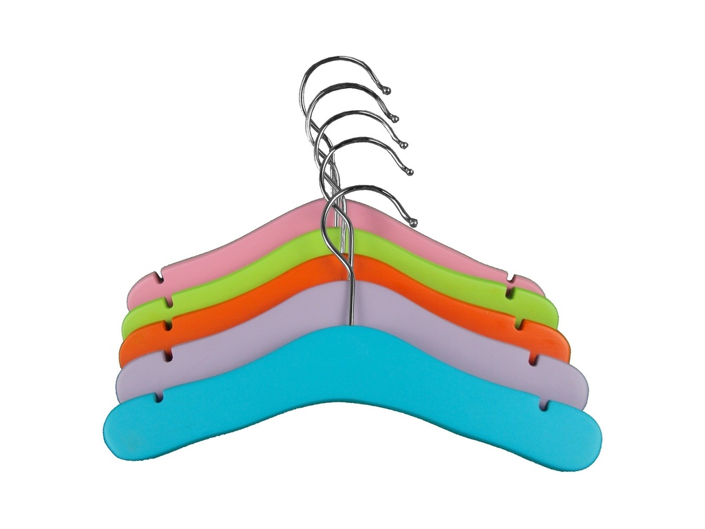 Perchas de Madera para Niños Varios Colores 31cm 5 unidades