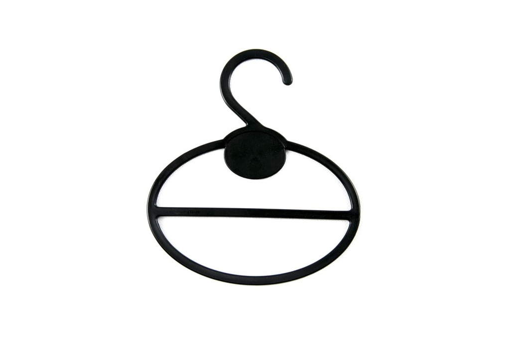 Percha de plástico ovalada para bufandas, color negro, 10 unidades