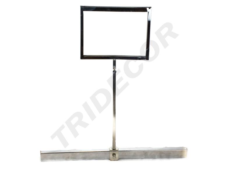 Soporte ajustable para póster A5 de cromo para tubo rectangular