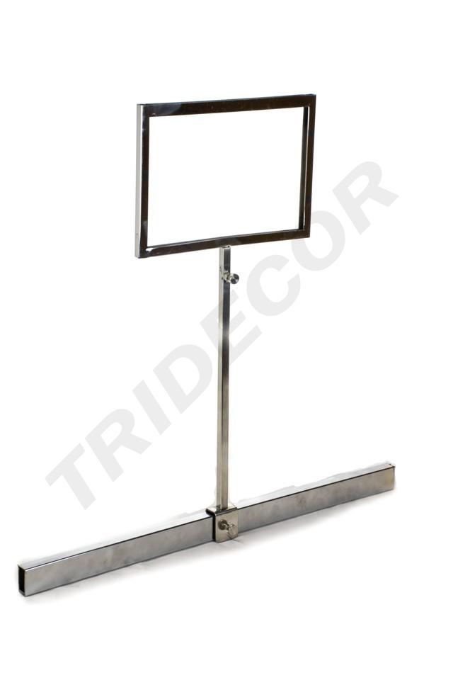 Soporte ajustable para póster A5 de cromo para tubo rectangular