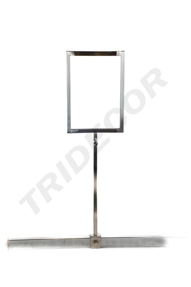 Soporte ajustable para póster A5 de cromo para tubo rectangular