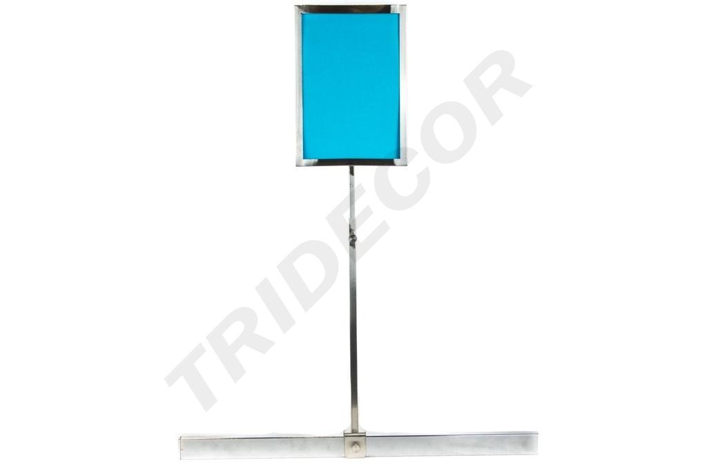 Soporte ajustable para póster A5 de cromo para tubo rectangular