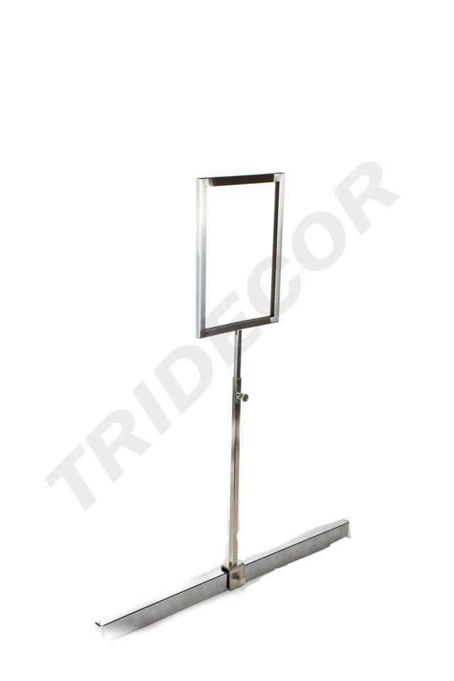 Soporte ajustable para póster A5 de cromo para tubo rectangular