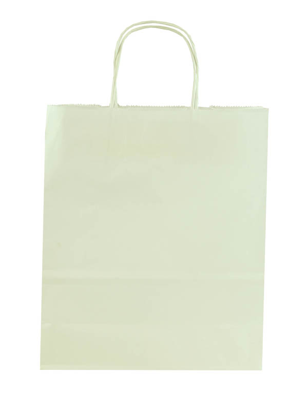 Bolsas de Papel Asa Rizada 22X10X29cm Blanco 25 unidades