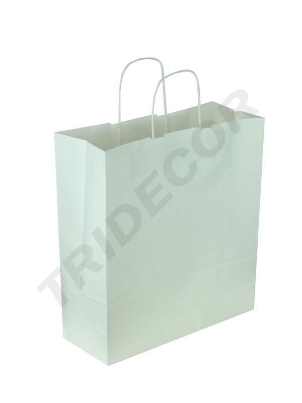 Bolsas de Papel Mango Rizado 27X12X37cm Blanco 25 unidades