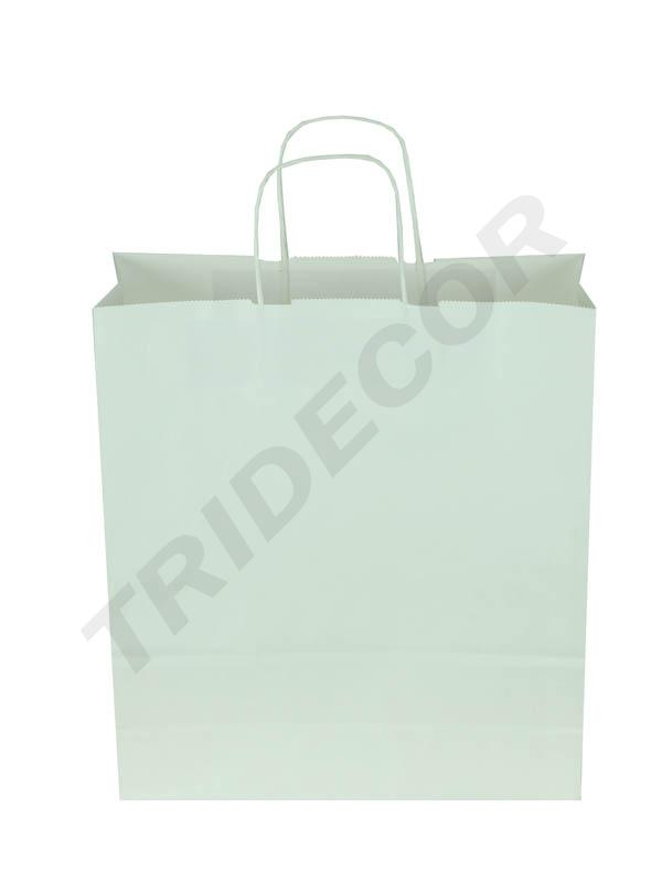 Bolsas de Papel Mango Rizado 27X12X37cm Blanco 25 unidades