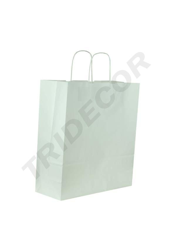 Bolsas de Papel Mango Rizado 27X12X37cm Blanco 25 unidades