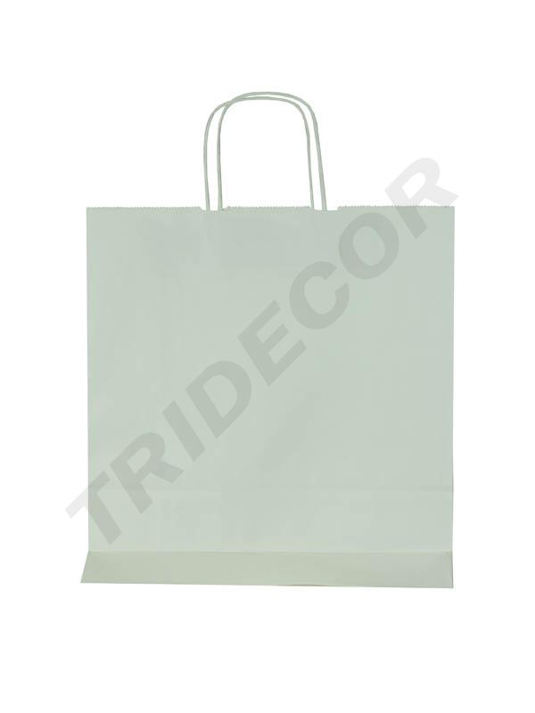 Bolsas de Papel Mango Rizado 27X12X37cm Blanco 25 unidades