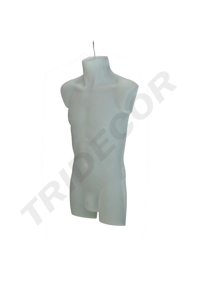 Busto masculino de plástico blanco