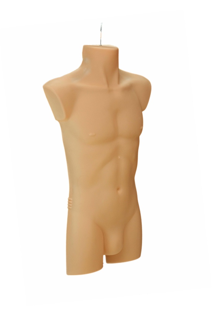 Busto masculino de plástico color carne