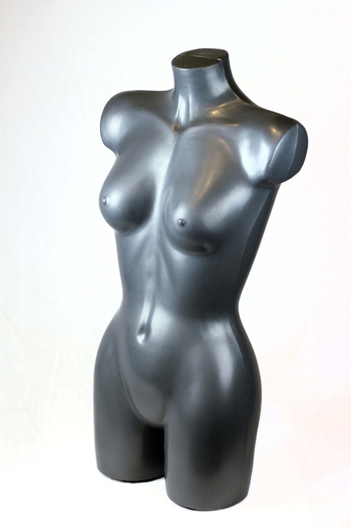 Busto de mujer de plástico gris